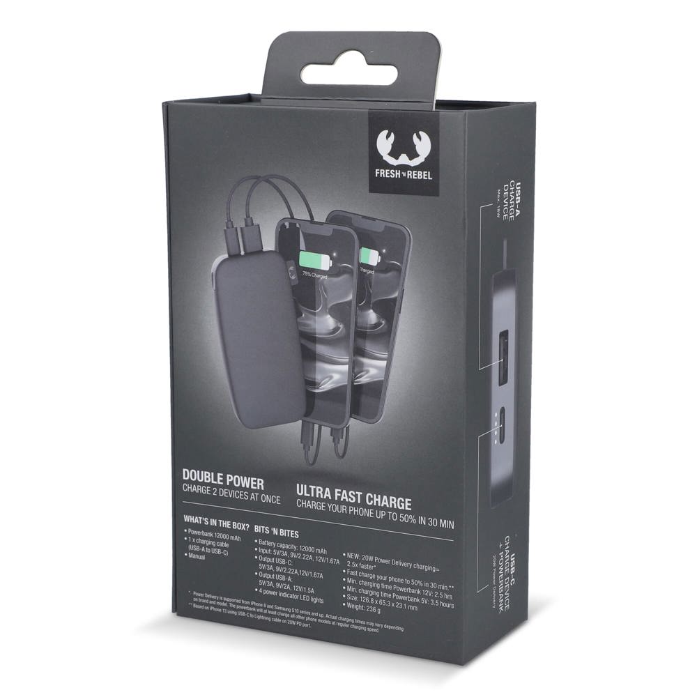 2PB12100 | Fresh 'n Rebel Powerbank 12000mAh USB-C Fast Charging 20W