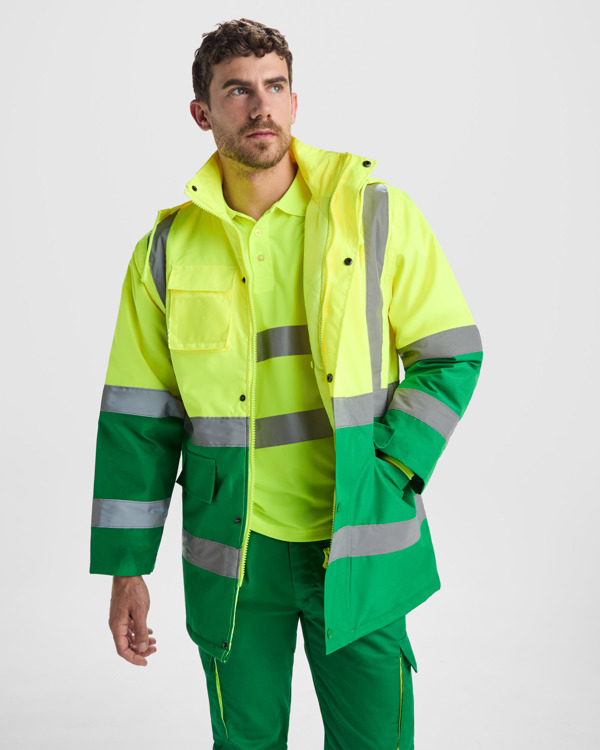 AV MERAK PARKA S/L LEAD/FLUOR YELLOW