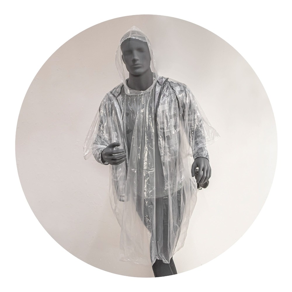 Biodegradable rain poncho