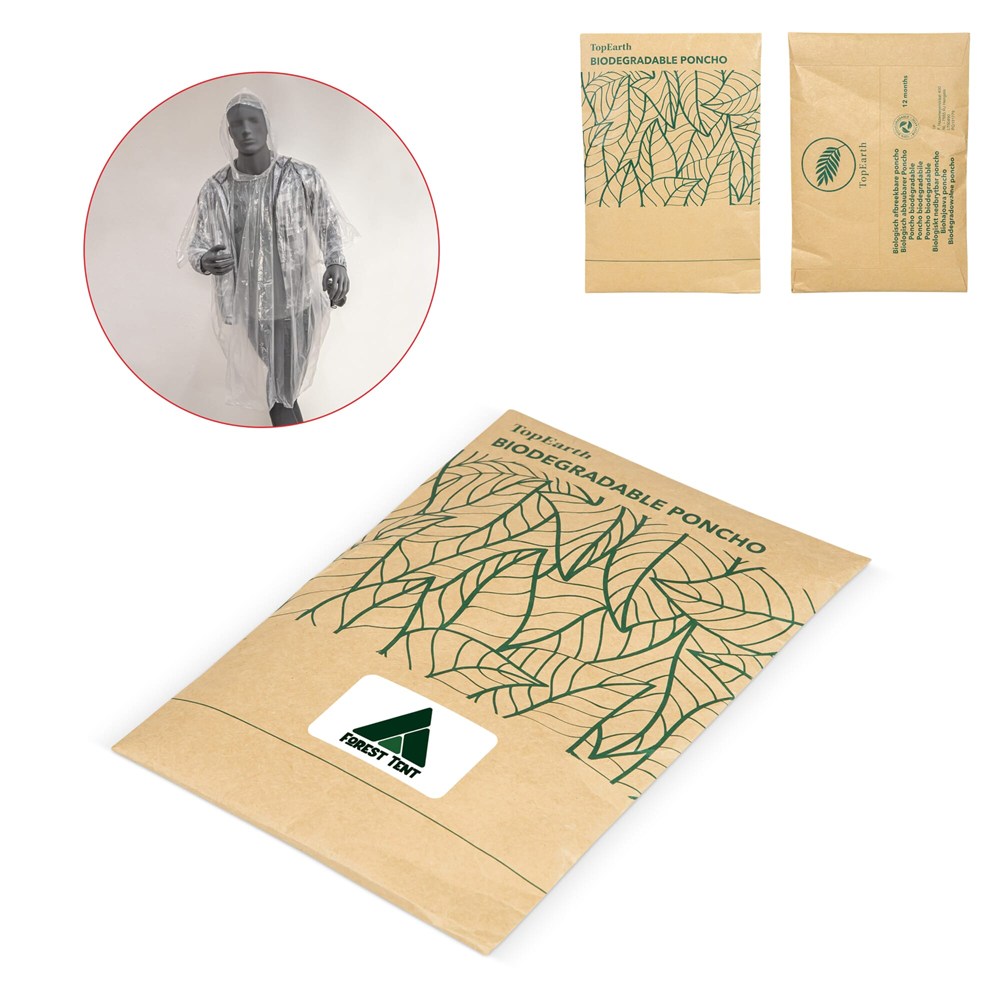 Biodegradable rain poncho