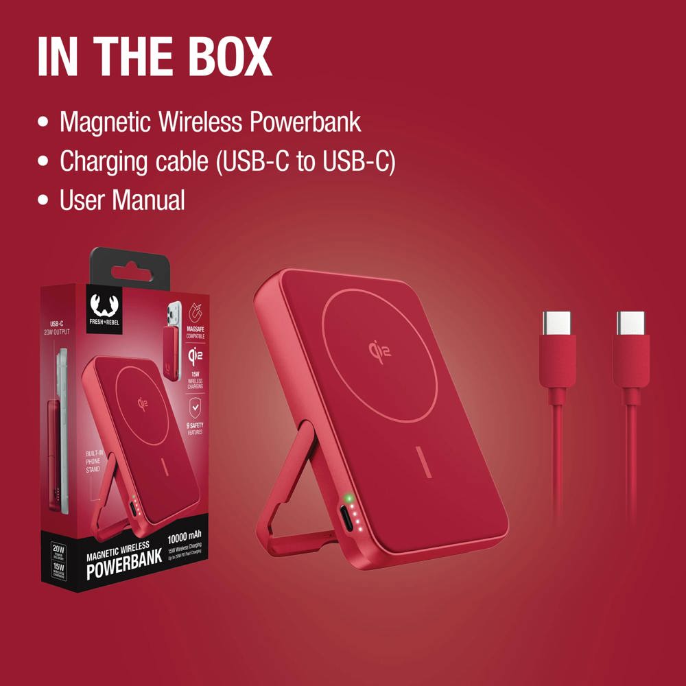 Fresh 'n Rebel Wireless Powerbank 10000mAh Compatible with MagSafe 