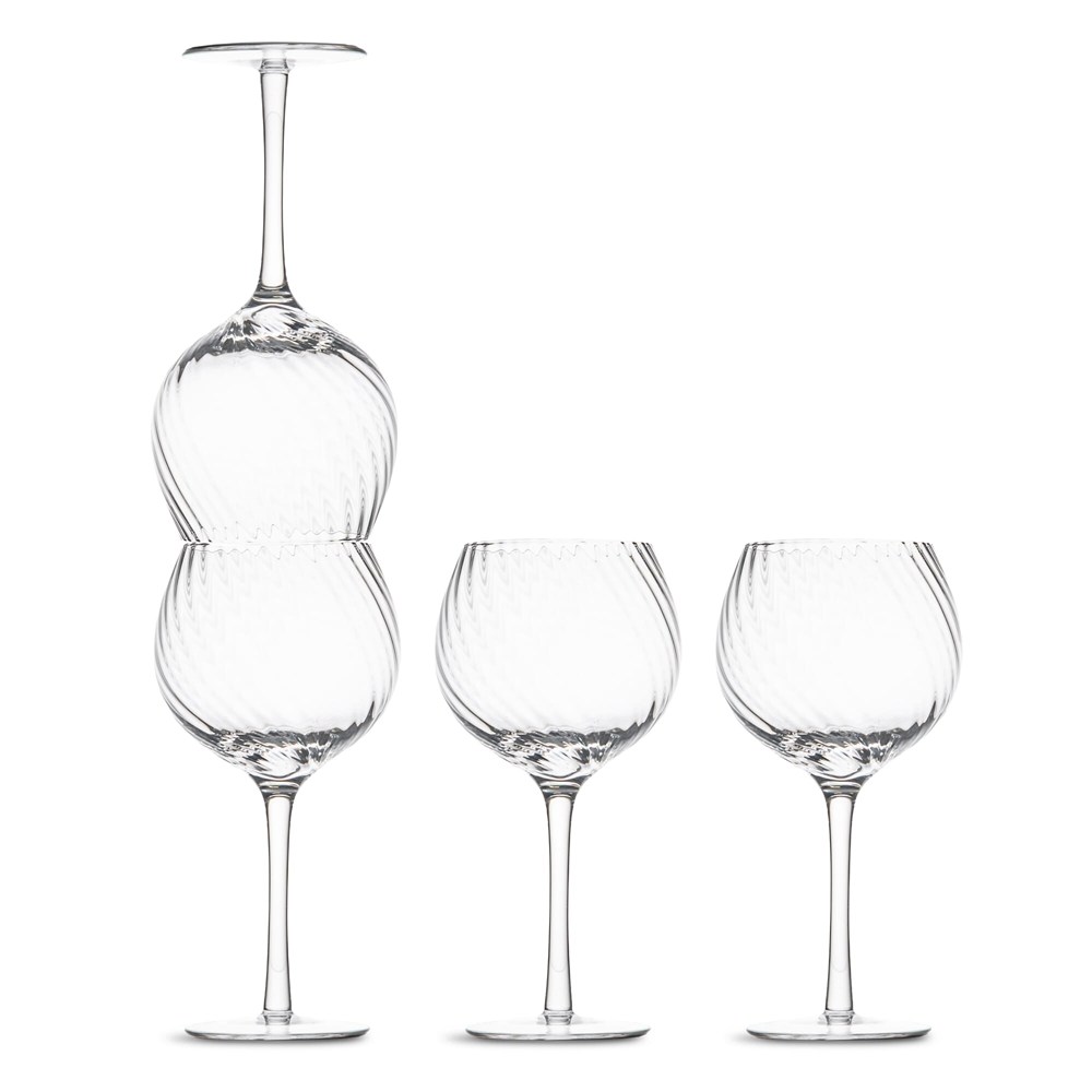 Byon Opacity set of 4 wineglasses with stylish glass pattern 470ml