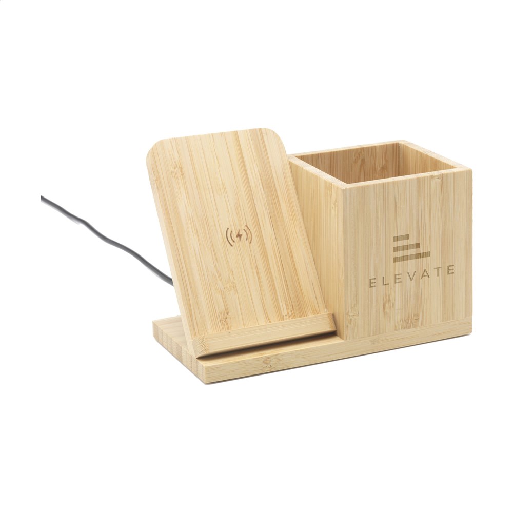 Bamboo Boss 15W charger/pen holder