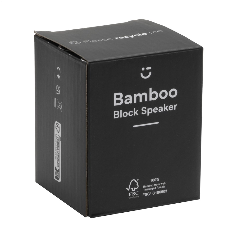 Bamboo Block Speaker with wireless charger