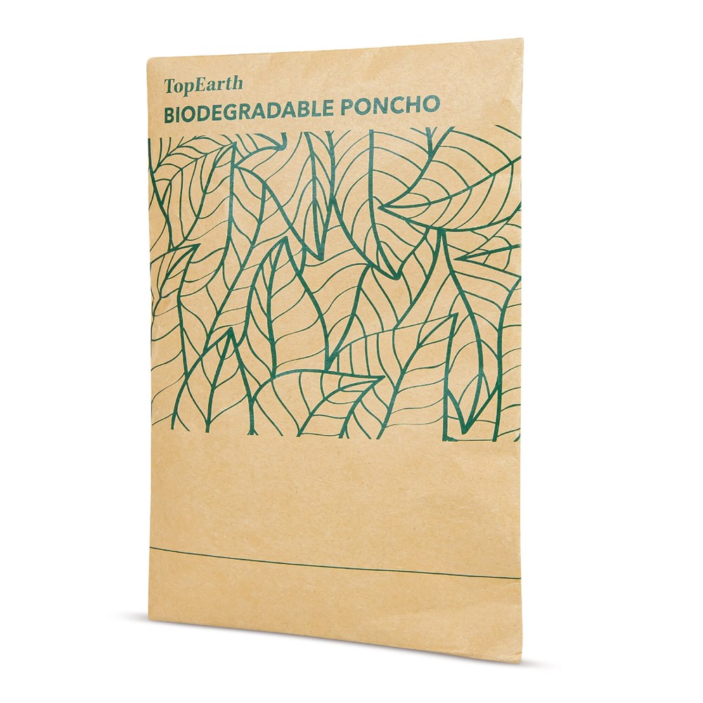 Biodegradable rain poncho