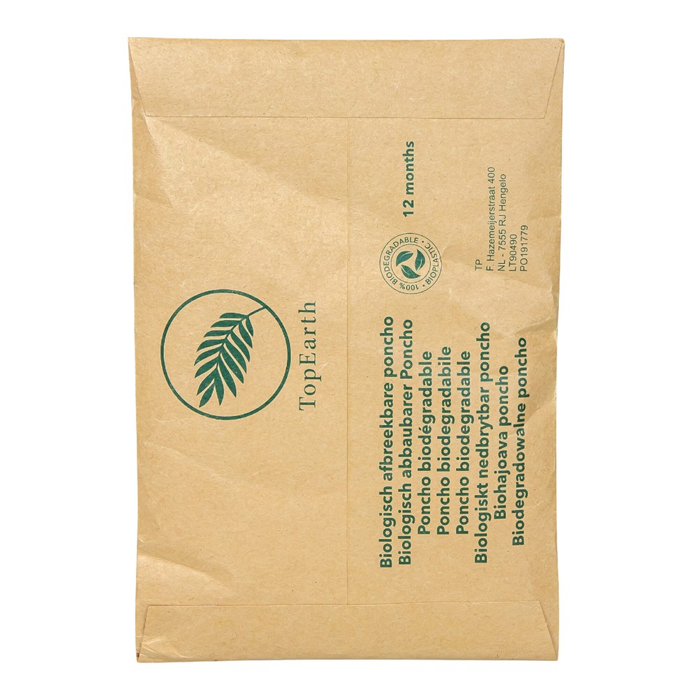 Biodegradable rain poncho
